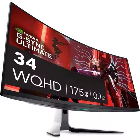 New upgrade.AW3423DW Curved Gaming Monitor 34.18 inch Quantom Dot-OLED 1800R Display, 3440x1440 Pixe