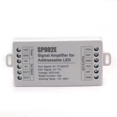 SP902E SPI Signal Amplifier Repeater For WS2812 WS2811 WS2813 RGB Addressable IC LED Pixel Strip Pro