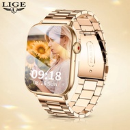 LIGE Smart Watch BLE 5.2 Bluetooth Call 2023 New Woman Fitness Bracelet Spo2 Heart Rate Tracker Voice Assistant Smartwatch + BOX