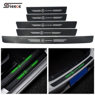 Sieece Car Door Sill Protector Carbon Fiber Luminous Auto Trunk Sticker Rear Bumper Sticker Car Threshold Strips Sticker Car Sticker For Mercedes Benz W124 W202 W203 W204 W212 E GLA200 W207 CLS GLB35 AMG Vito E200 CLA GLC GLB200 GLA A35