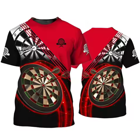 Cool Design Dart League T Shirt for Men Sports Gym T-shirt 3D Darts Gift Printing Tee Shirts Womens 