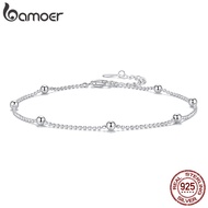 BAMOER Original Design 925 Sterling Silver Anklet Beads Jewelry Gifts for Women