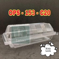 TAPAU - OPS-153 (50pcs±) BENXON Plastic Tray with Lock Bakery Disposable Clear Food Box Roti Sosej H