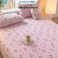 kids cartoon fitted bed sheet single size cover pink case hello kitty/Crayon Shin-chan pillowcase so