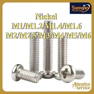 Nickel-plated Pan Head Phillips Bolt/JP Bolt /Phillips Bolt/ Phillips Screw/Cross Bolt M1/M1.2/M1.4/