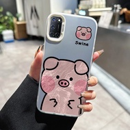 Case For OPPO A52 A72 A92 A54 A55 Cute Pink Pig Phone Women Silicone Protective