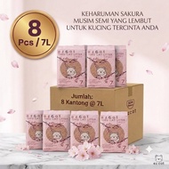 Ez Cat - Bundle of 8 x 7L Tofu cat litter tofu cat litter/ SAKURA Variant