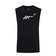 2025 asics 亞瑟士 男 胸口虎爪LOGO，親膚面料 無袖上衣 運動背心 (2031E814-001)