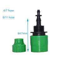 Lz 2Pcs 4/7mm 1/4" 8/11mm 3/8" With Barb Quick Coupling Adapter Garden Hose Connector For Greenhouse