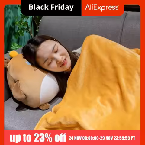 3-in-1 Capybara Throw Pillow PP Cotton Filled Air Conditioning Blanket Plush Pillow Blanket Animal P