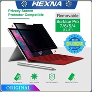 [HEXNA] 2 in 1 For Microsoft Surface Removable&amp;Reusable Privacy Screen Protector for Surface Pro 7/6/5/4/X GO1/2 Laptop1/2/3