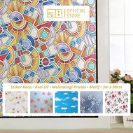 PART 5 [10 Motif] Sticker Kaca Film/Jendela 3 x 90cm Anti UV Melindungi Privasi Buram Mozaik Awan Ma