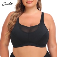 CORSELET 6Xl Sport Bra Plus Size For Woman Push Up Bra Non Wire Wireless Fixed Breast Chest Shapewear Wireless Breathable Full Coverage Exercise Workout Bra Black Bralette Chubby