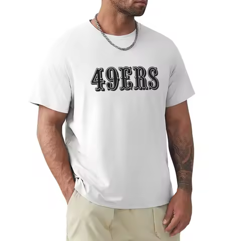 New fashion heavyweight vintage Summer Round 49 ers - 49ers logo cute tops customized t shirts shirt