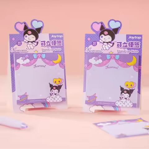 50Pcs Genuine Hello Kitty Kuromi Sticky Notes Sanrio Melody Cinnamoroll Cartoon Student Stationery M