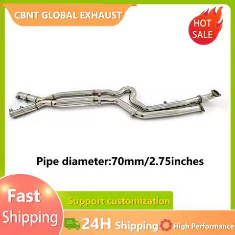 CBNT High Performance 70mm/2.75inches Equal Length MidPipe for BMW M2 G87 M3 G80 M4 G82 3.0T S58 Sta