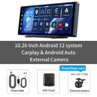 EKLEVA แดชบอร์ดกล้องรถชนกล้องติดรถยนต์แอนดรอยด์13 4G 10.26 "นำทางด้วยจีพีเอส4 + 64GB/2 + 32GB กล้อง 