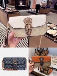 ▪️ COACH 單肩斜挎包 新款香布雷鍊條包女士手拎包小方包