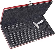 Starrett 440Z-9L Vernier Depth Gauge, Lock Nut, Micrometer Type, 0-9" Range, 0.001" Graduation, 2.5"