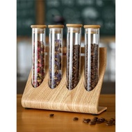 咖啡熟豆生豆樣品架 烘焙深淺度展示架 咖啡廳玻璃試管茶葉展示架