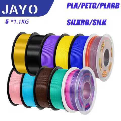 JAYO 3D Printer Filament PETG PLA HSMPETG PLA PLUS 1.75mm 5Rolls 3D Printing Materials for 100% No B