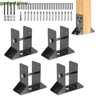 GADGETGLOW​ Post Support Bracket, Black 4x4 Inch/6x6Inch Deck Railing Support, Exterior Structures S