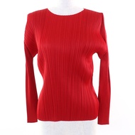 Excellent condition PLEATS PLEASE Issey Miyake 24SS PP41-JK501 crew neck long sleeve top in RED ( 3)