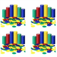 (LAC1) 1600 Pieces Plastic Poker Chips Game Chips 4 Colors Counter Card for Game Playing Counting Bi