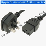 Power cord C19 - UK plug connecting UPS 1.8M long C19-UK
