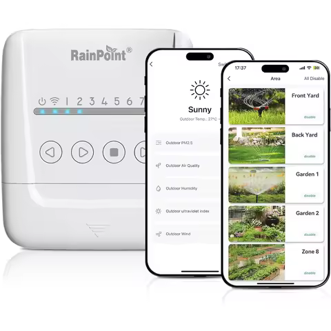 RAINPOINT 8 Zone WIFI Connect Watering Timer Garden Irrigation Controller Water Valve Irrigation Tim