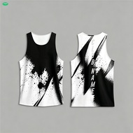 (xinghe88) Customizable Black & White Graffiti Tank Top – Personalized Club Name Print