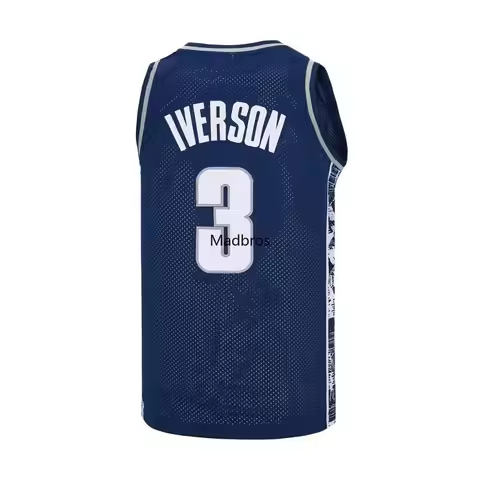 Allen Iverson Jersey 3 Georgetown Basketball Jersey Retro High School Mens Shirt All Stitched Us Siz
