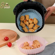 Sweethouse 20cm Air Fryers Oven Baking Tray Fried Pizza Chicken Basket Mat AirFryer Silicone Pot Round Replacemen Grill Pan Accessories New