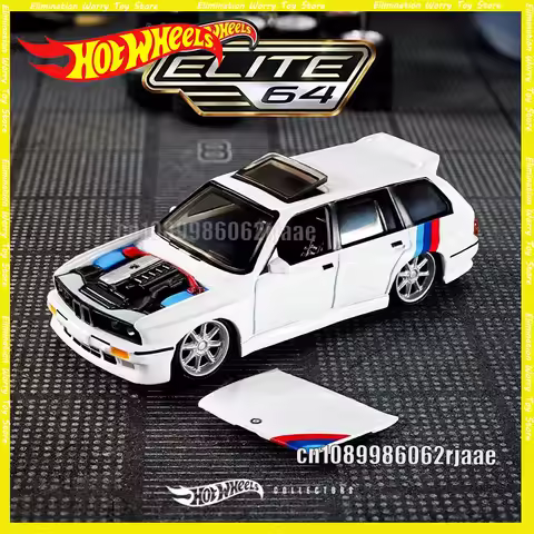 In Stock Hot Wheels Model Car ELITE 64 1990 BMW 318i Touring Room Ornament Collectible Diecast Model
