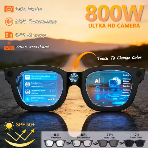 2026 Smart Glasses HD Photo Video OpenAI Record Translation Touch Photochromic Lenses Bluetooth Call