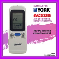 York Acson Aircond Remote Control For York Acson Air Conditioner Air cond [YK-03]