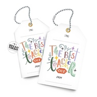 Best Teacher Gift tag - Hang tag Greeting Card Gift sticker hampers parcel box dus Birthday christmas christmas cny ramadan lebaran