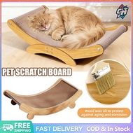 Wooden Cat Scratcher Rocking Bed Hand-Woven Cat Scratching Pad Durable Wood Cat Sofa Bed Protects