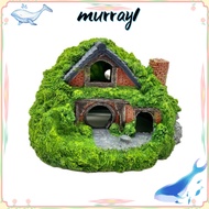 MURRAY1 Aquarium Decoration, Resin Simulation Hobbit House, Simulation Thatched House Betta Hideout 
