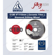 UNIWOLF Original C180 (Ceramic Tiles) 4"(110mm) Diamond Cutting Wheel (Pcs)
