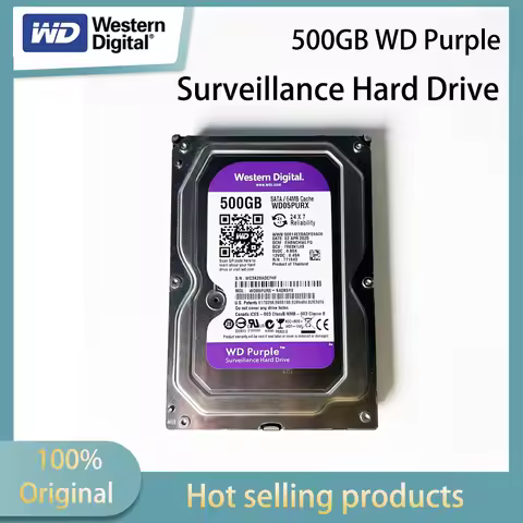 Western Digital 500GB WD Purple Surveillance Internal Hard Drive HDD - SATA 6 Gb/s, 16MB Cache, 3.5"