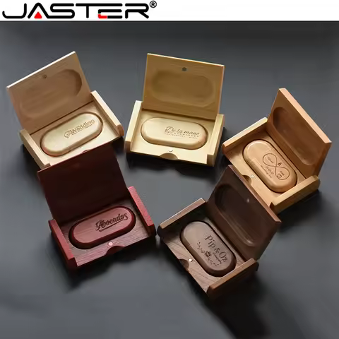 JASTER Fashion hot selling Oval wood bile + flip box USB flash drive USB 2.0 4GB 8GB 16GB 32GB 64GB 