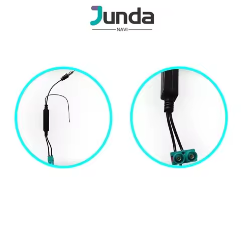 Dual Radio Antenna Adapter Converter FM Cable with Amplifier for Volvo XC90 / VW Skoda /Golf /MK5 /M