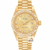 【大眾名錶】ROLEX 勞力士 69178 Datejust 18K金女錶 金十鑽 舊包台 大眾名錶B1257