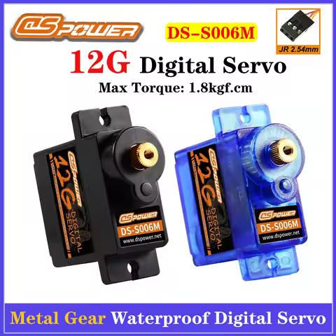 DSpower 12G Metal Gear Waterproof Digital Servo 1.8kg Torque 4.8-6V for RC Mini Car Truck Boat Robot