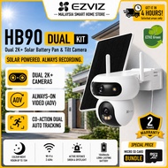 EZVIZ Solar 2K+ Remote Dual-Lens 4MP+4MP Outdoor AI Camera H90 Dual & HB90 Dual Kit Wireless WiFi CC