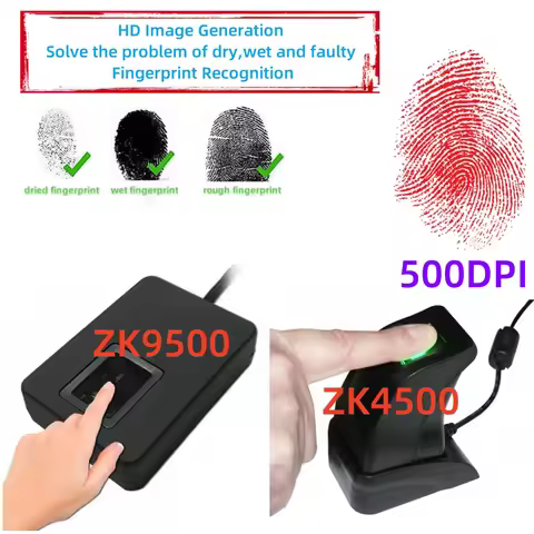 ZK9500 Live10R USB Fingerprint Scanner with SDK | ZK4500 LIVE20R Biometric Sensor Reader for PC Andr
