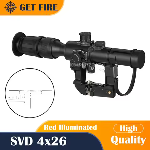 Hunting Tactical SVD Red Illuminated 4x26 PSO-1 Type Riflescope for Dragonov Sniper Rifle Series Rif