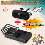 120W 100000mAh Portable Power Bank 10000mAh Capsule Power Bank Mini With Built-In Data Cable For Fas