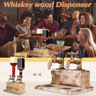 3 Bottle Bar Liquor Alcohol Whiskey Wood Dispenser Beer Tap Stand Drink Holder Mount Rack Alcohol Wh
